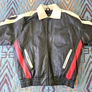 Vintage Don't Tread On Me leather‎ bomber jacket